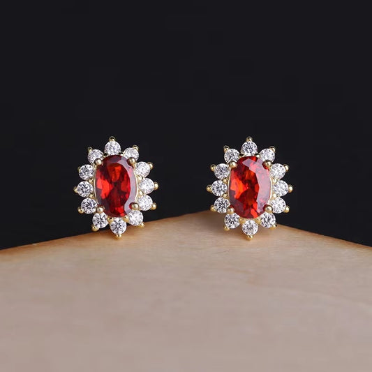 Everett Red Ruby Studs