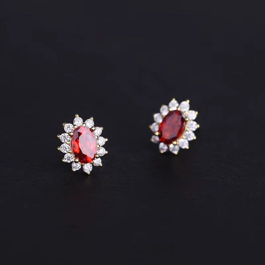 Everett Red Ruby Studs