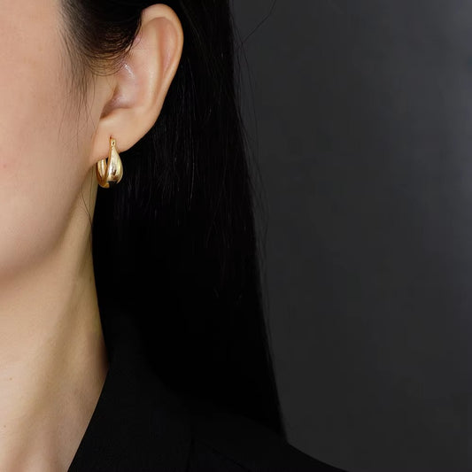 Louisa Elegant Chunky Gold Hoops