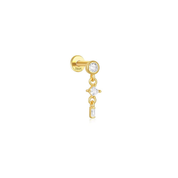 Prairie Crystal Drop Flatback Stud- Single Earring