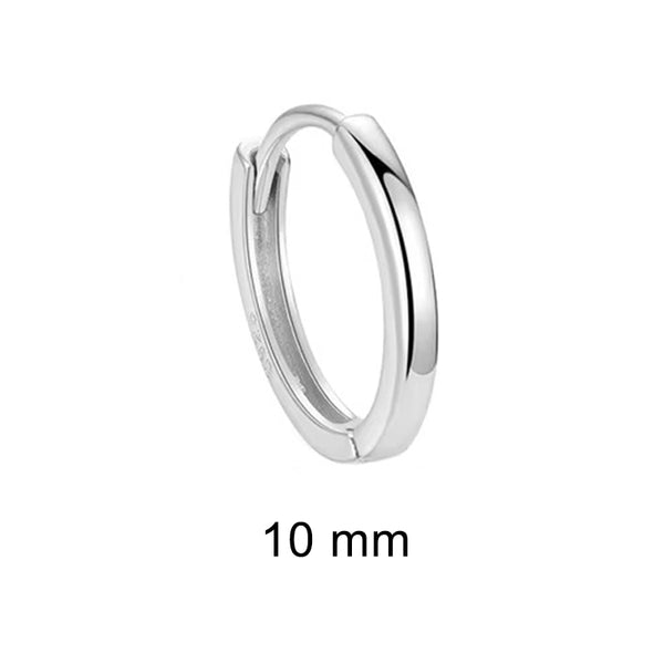 Milford Plain 10mm / 12mm / 14mm / 18mm Silver Hoops