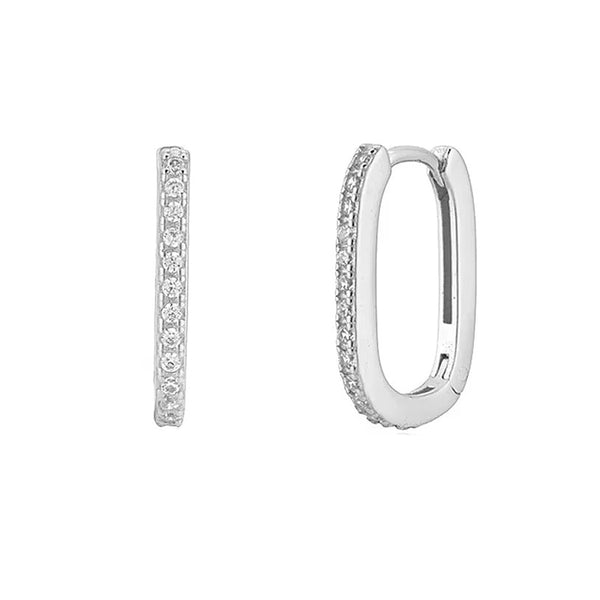 Morgan Paved Silver Hoops