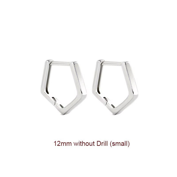 Rockie Silver Triangular Hoops