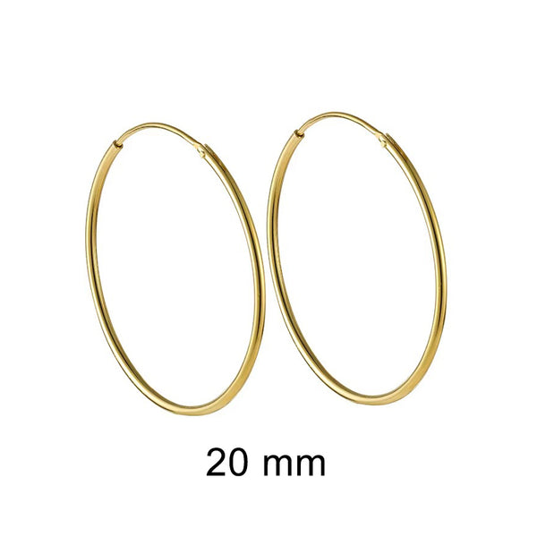 Laurel Simple Plain 20mm Gold Hoops