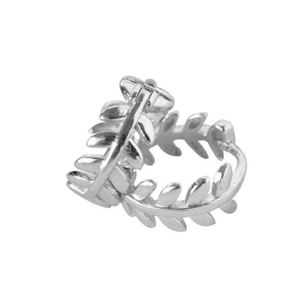 Mesa Leaf Design Silver Hoops