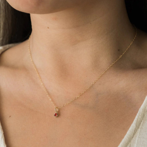 Timmy 5mm Birthstone Charm in Silver For Necklace