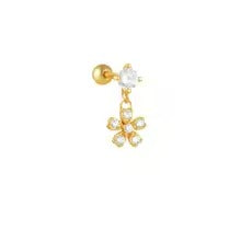Linda Flower Drop Screwback Stud- Single Earrings