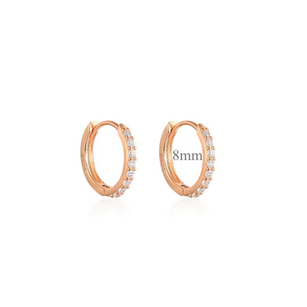 Tulsin Crystal 8mm Rose Gold Hoops