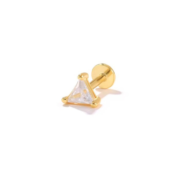 Tira	Crystal Triangle Screw Back Studs Earrings