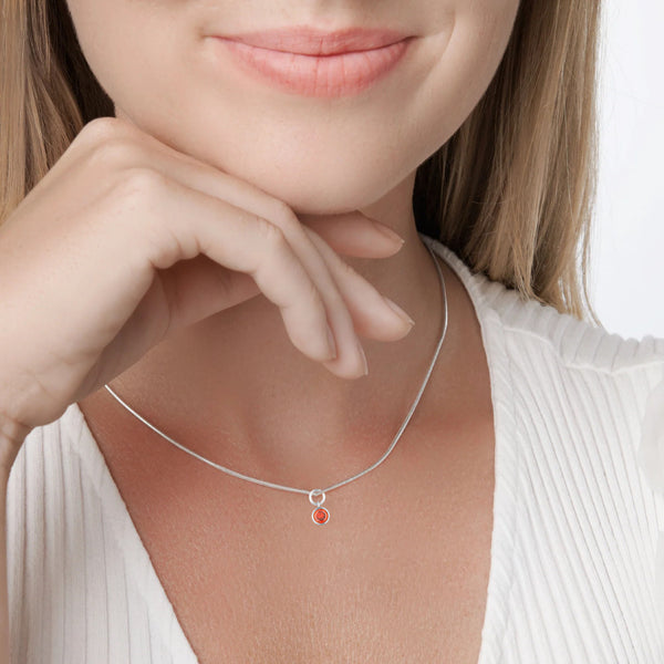 Timmy 5mm Birthstone Charm in Silver For Necklace