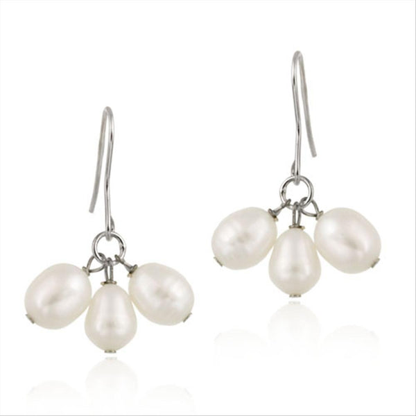 Palmi 18K Gold Sterling Silver AAA Freshwater Rice Pearl Cluster Drops