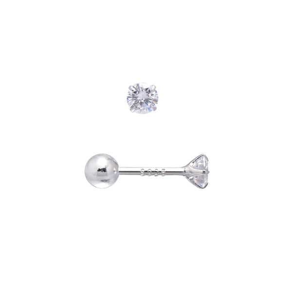 Sanvy 3mm Crystal Flatback Stud- Single Earring